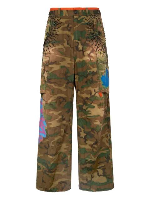Rebel Tag camouflage-pattern cargo trousers by DSQUARED2