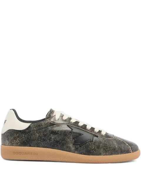 Rebels cracked leather Sneakers by DSQUARED2