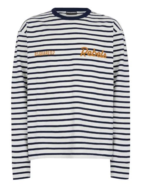 Rebels striped T-shirt by DSQUARED2