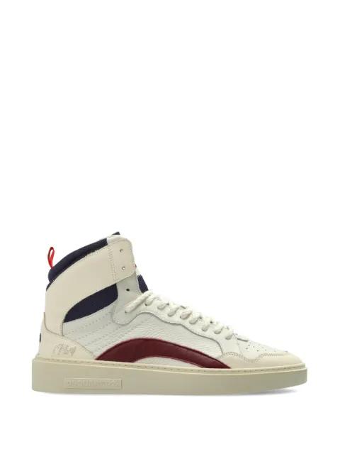 Rider high-top panelled leather sneakers by DSQUARED2