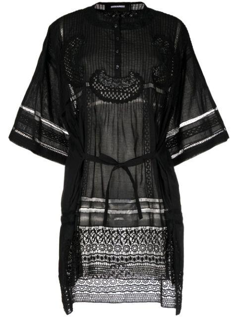 Sangallo cotton tunic dress by DSQUARED2