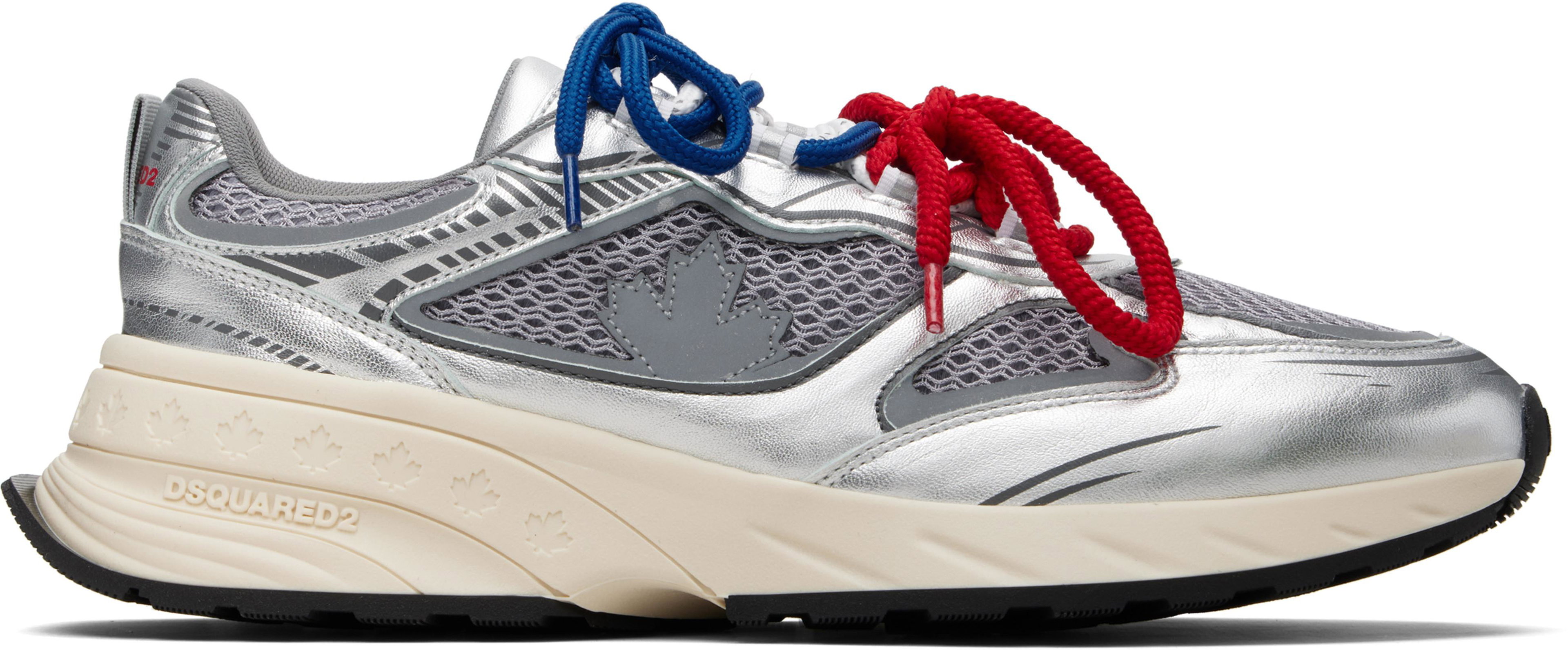 Silver Sprinter Sneakers by DSQUARED2