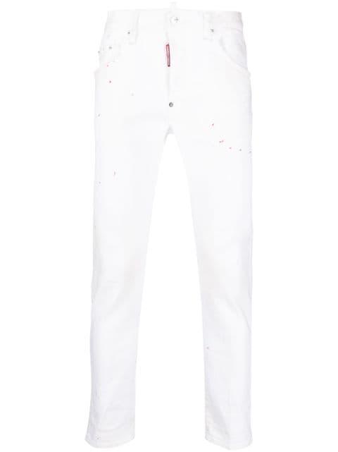 Skater paint-splatter skinny jeans by DSQUARED2