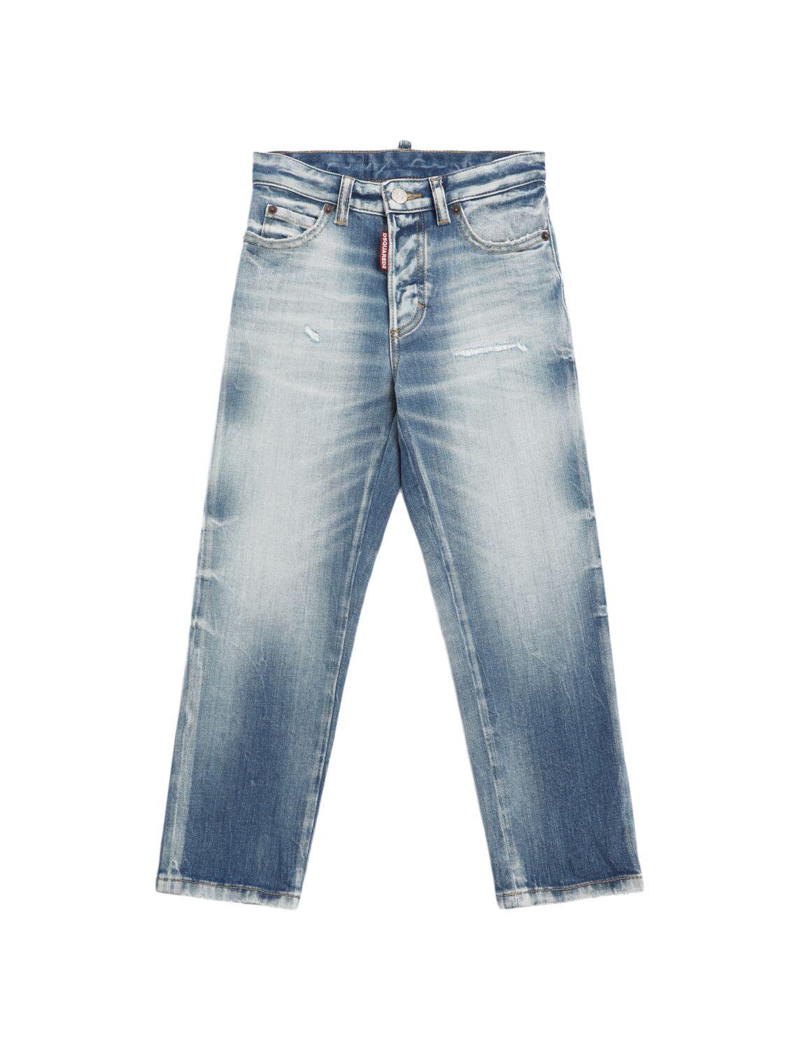 Stonewashed Stretch Cotton Jeans by DSQUARED2