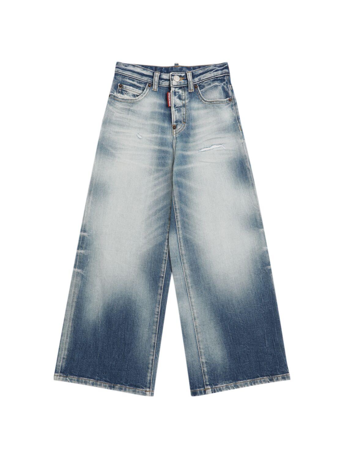 Stretch Cotton Wide Jeans by DSQUARED2