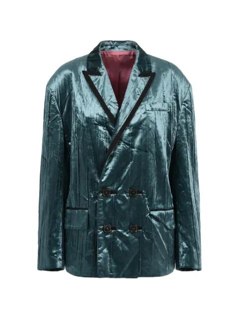 Stripe 80s velour double-breasted blazer by DSQUARED2