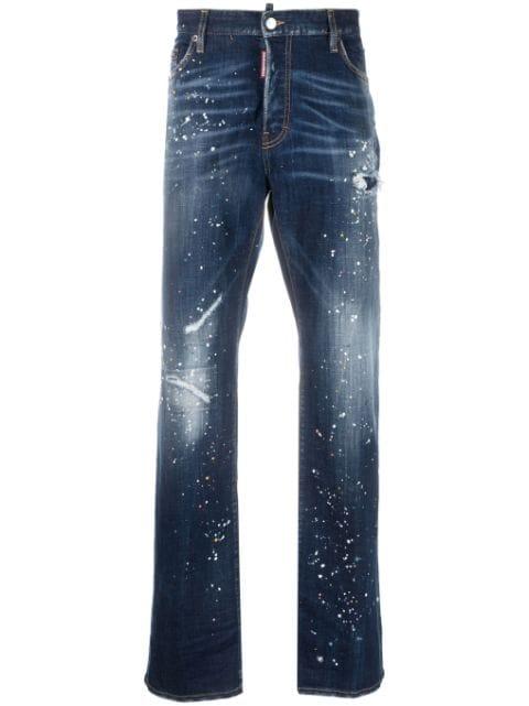 Twimphony paint-splatter straight-leg jeans by DSQUARED2