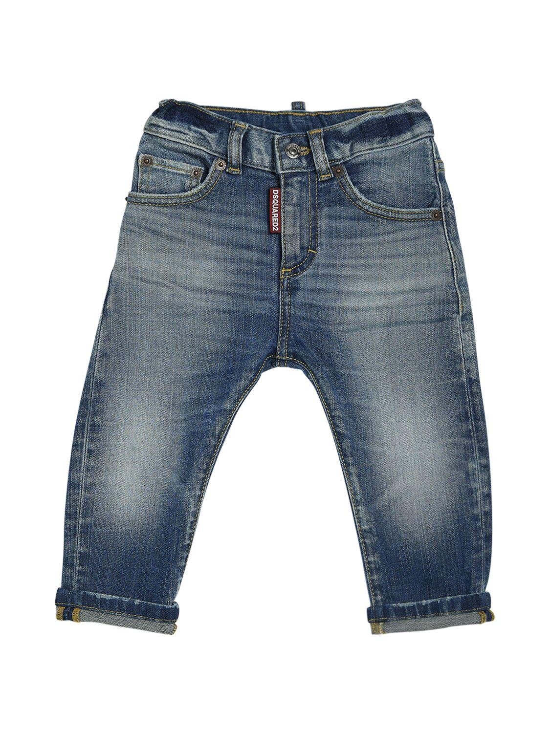 Washed Stretch Cotton Denim Jeans by DSQUARED2
