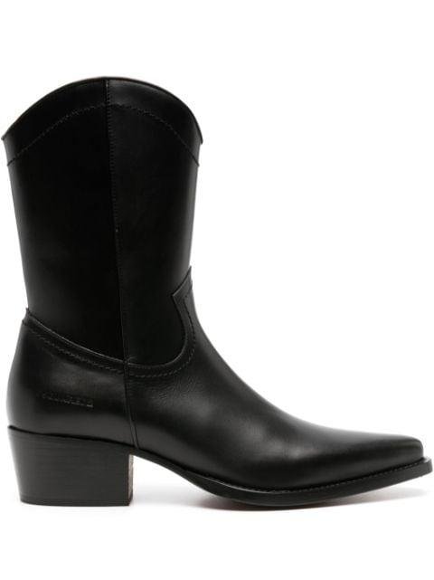 Western leather ankle boots by DSQUARED2