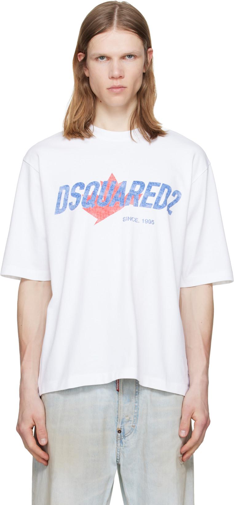 White Rider Loose Fit T-shirt by DSQUARED2