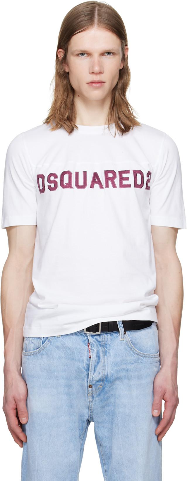 White Vintage Fade Cool Football Fit T-shirt by DSQUARED2