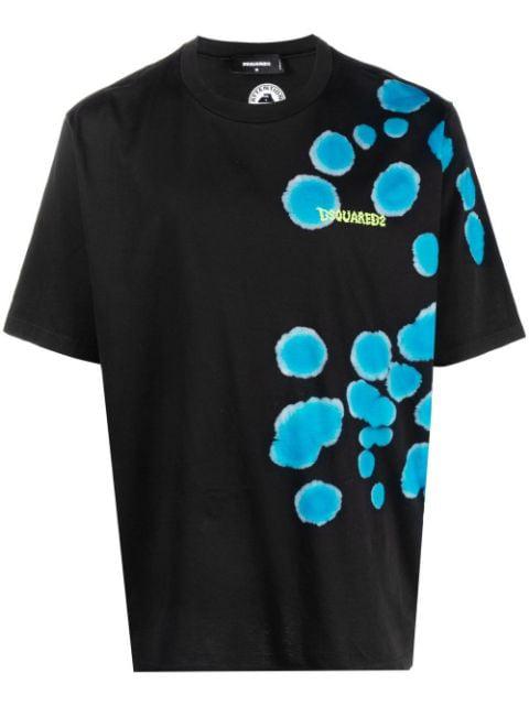 abstract-print logo T-shirt by DSQUARED2