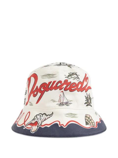 beach-print bucket hat by DSQUARED2