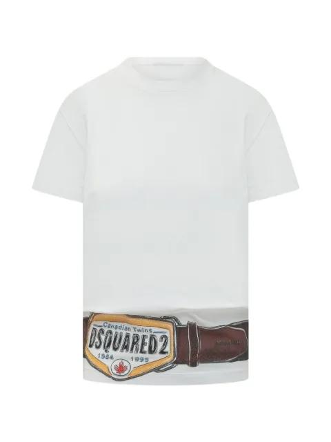 belt-print t-shirt by DSQUARED2