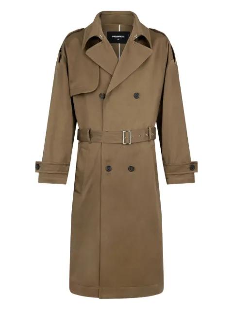 belted double-breasted trench coat by DSQUARED2