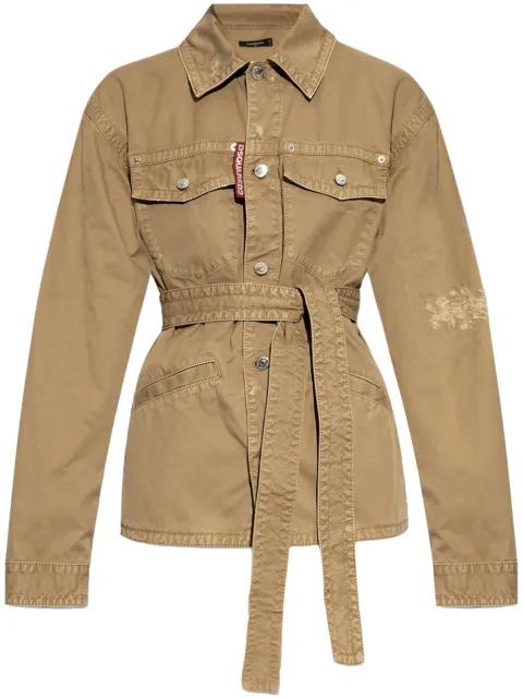 belted overshirt by DSQUARED2