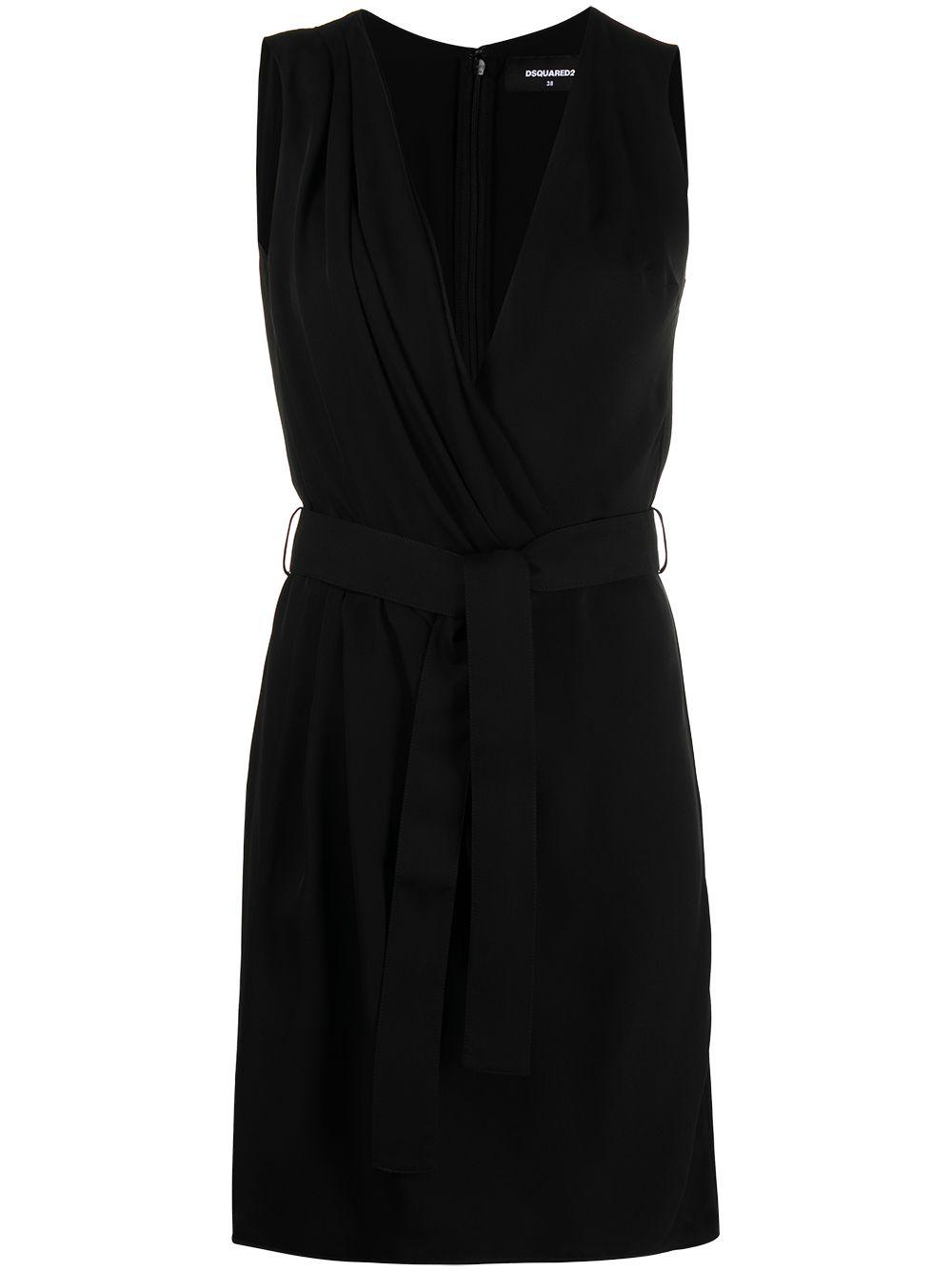 belted silk-crepe dress by DSQUARED2