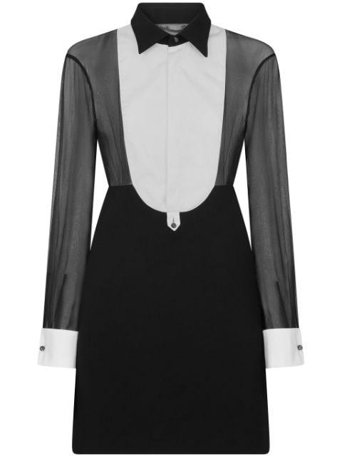 bib-collar sheer-panelled minidress by DSQUARED2
