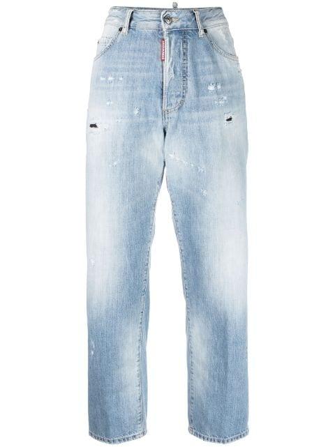 bleached-wash cropped jeans by DSQUARED2