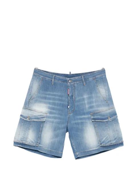 blue cargo denim shorts by DSQUARED2