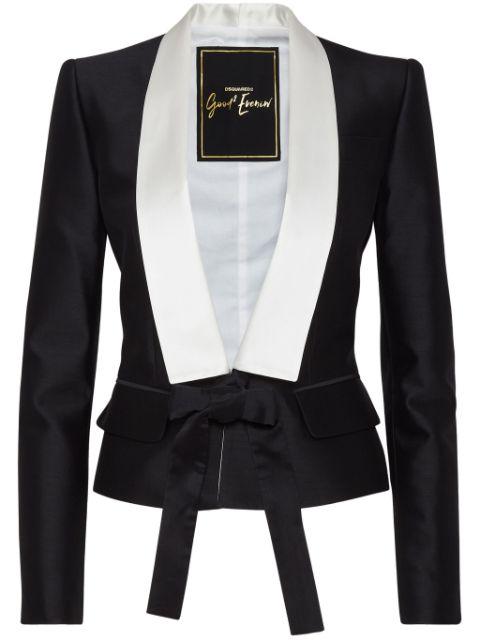 bow detailing cotton jacket by DSQUARED2