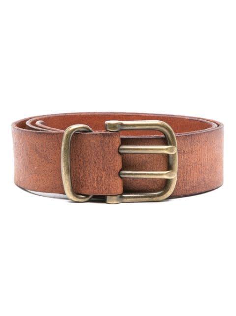 buckled burnished-leather belt by DSQUARED2