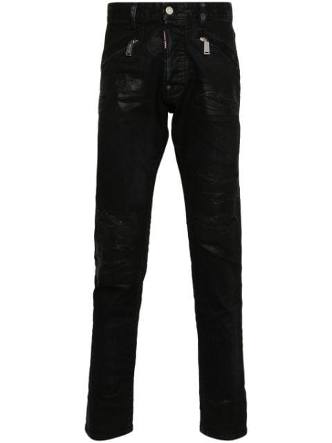 burnt slim-fit jeans by DSQUARED2