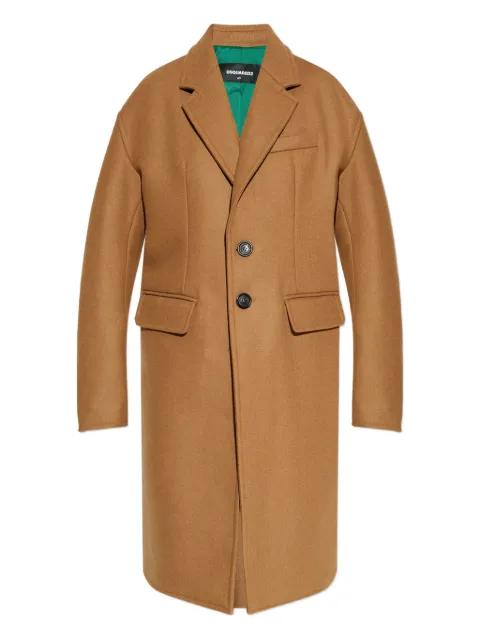 button-fastening wool-blend coat by DSQUARED2