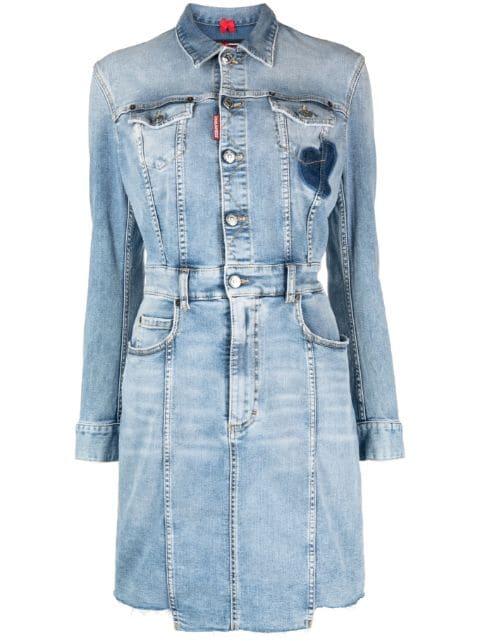 button-up denim shirt dress by DSQUARED2