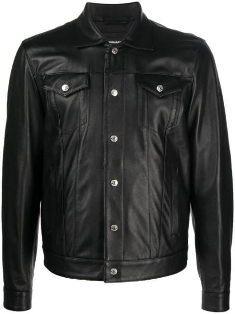 button-up leather shirt by DSQUARED2