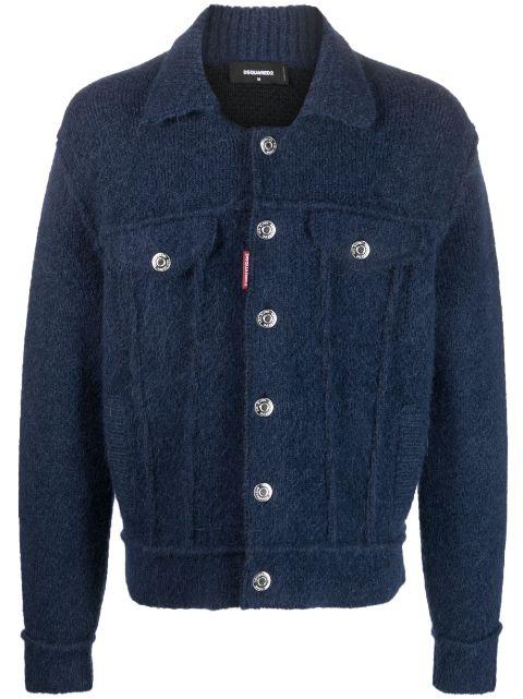button-up wool-blend jacket by DSQUARED2