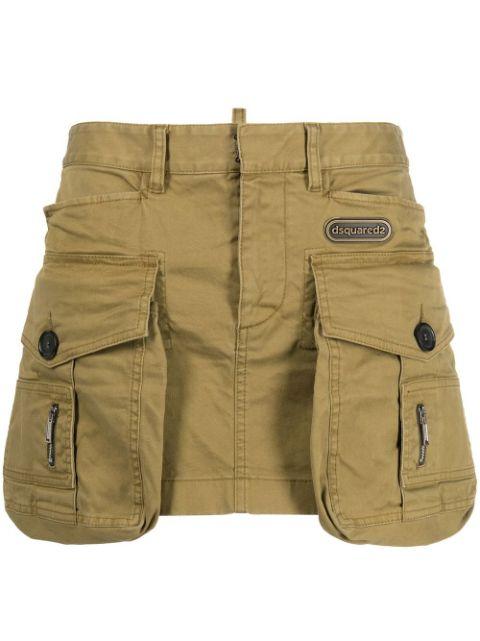 cargo-pocket cotton miniskirt by DSQUARED2