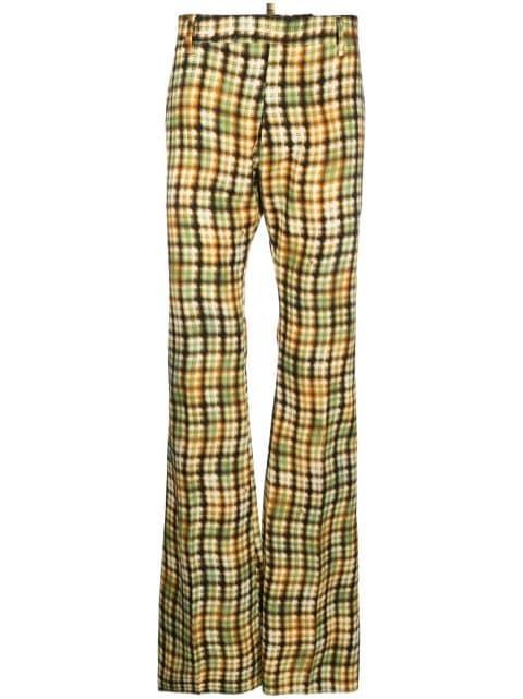 check-pattern cotton trousers by DSQUARED2