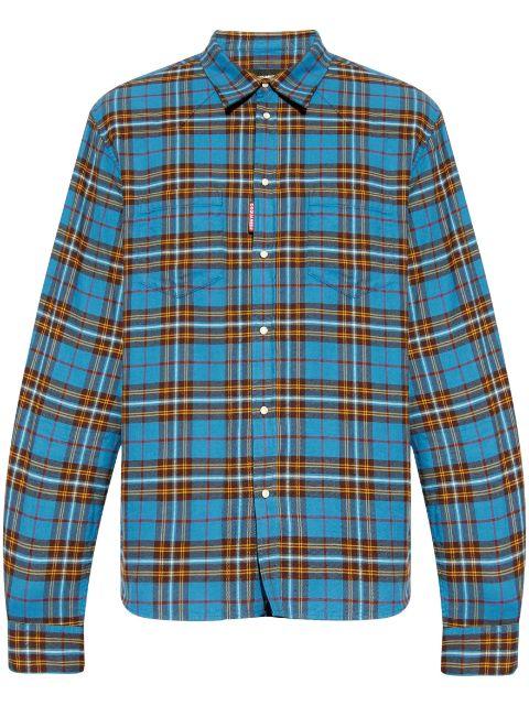 checked cotton shirt by DSQUARED2