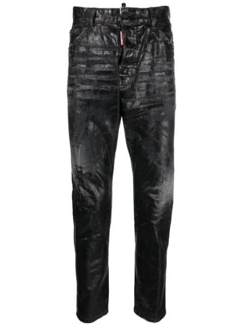 coated-finish slim-fit jeans by DSQUARED2