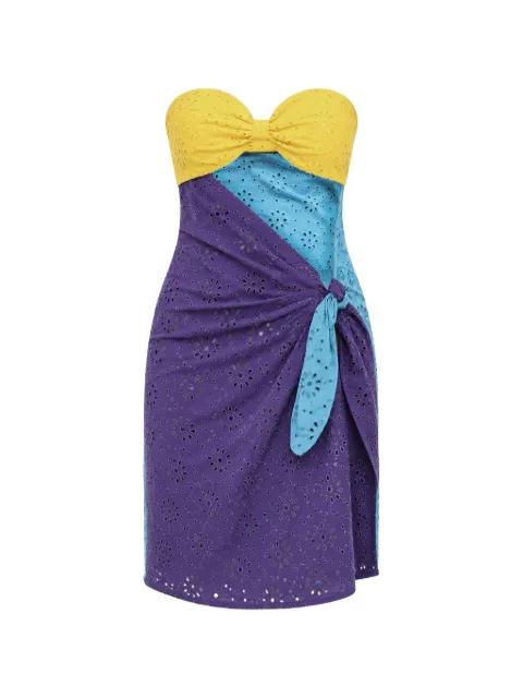 color-block eyelet mini dress by DSQUARED2