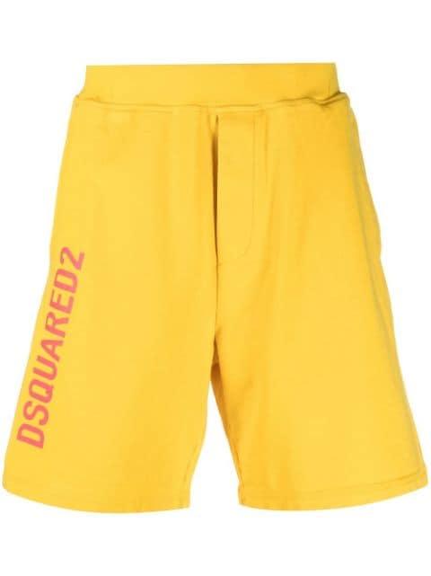 cotton logo print shorts by DSQUARED2