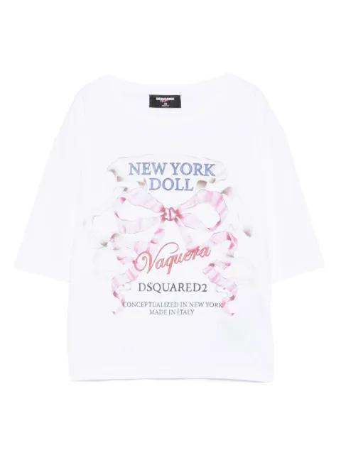 crew-neck front-print top by DSQUARED2