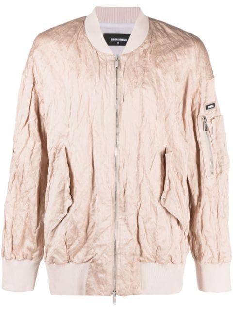 crinkled-effect cotton jacket by DSQUARED2