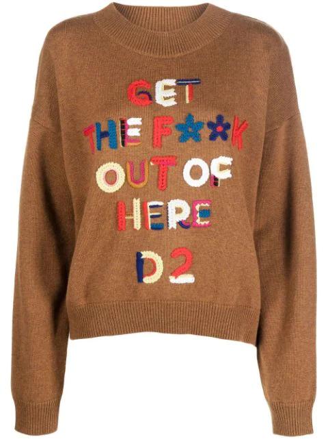 crochet-embellished jumper by DSQUARED2