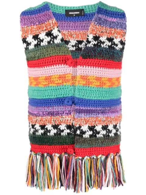 crochet-knit vest by DSQUARED2