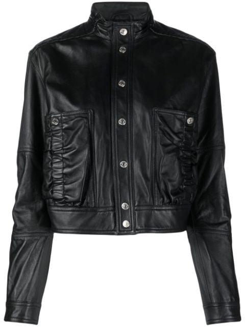 cropped leather jacket by DSQUARED2