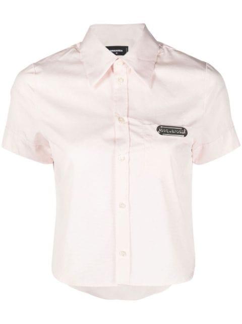 cropped logo-patch shirt by DSQUARED2