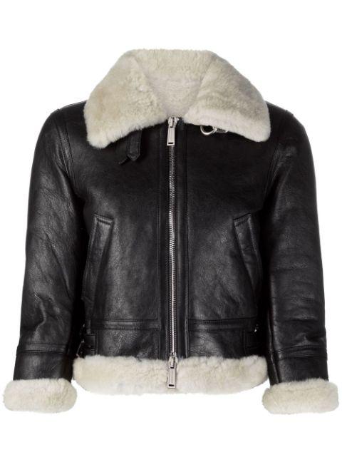 cropped shearling jacket by DSQUARED2