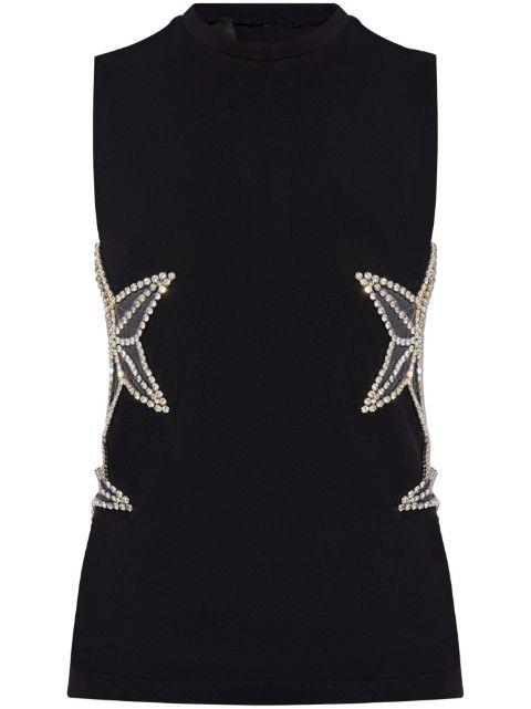 crystal-embellished cotton vest by DSQUARED2