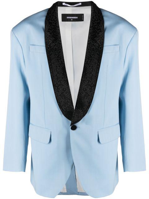 crystal-embellished single-breasted blazer by DSQUARED2
