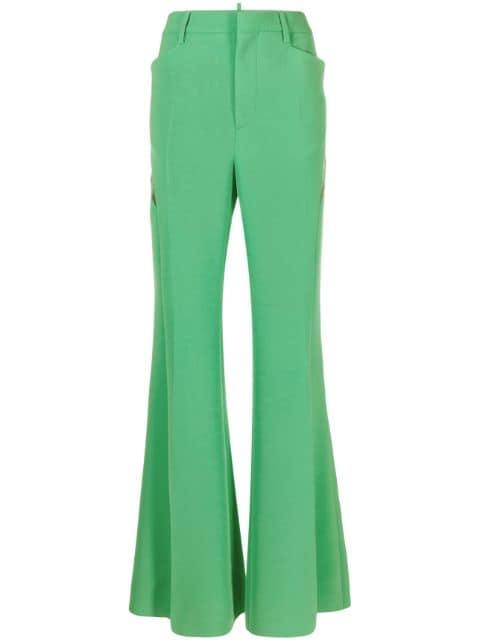 cut-out mesh detail flared trousers by DSQUARED2