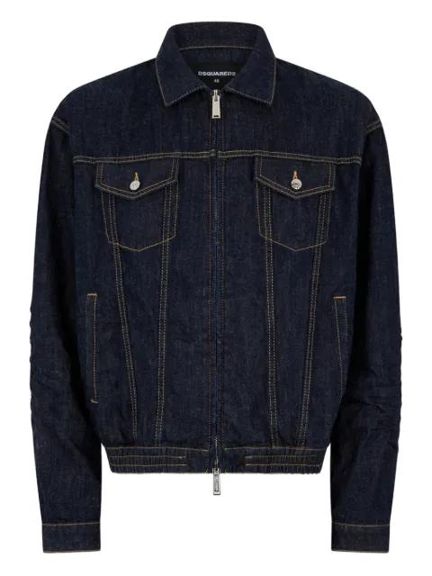 dark wash drawstring denim jacket by DSQUARED2