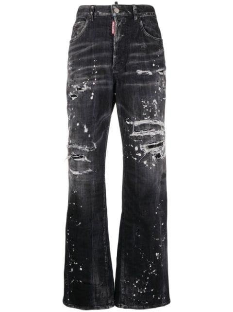 distressed bootcut jeans by DSQUARED2