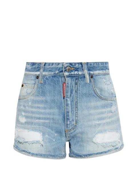 distressed cotton shorts by DSQUARED2
